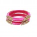 Magenta Thread work Bangle Set